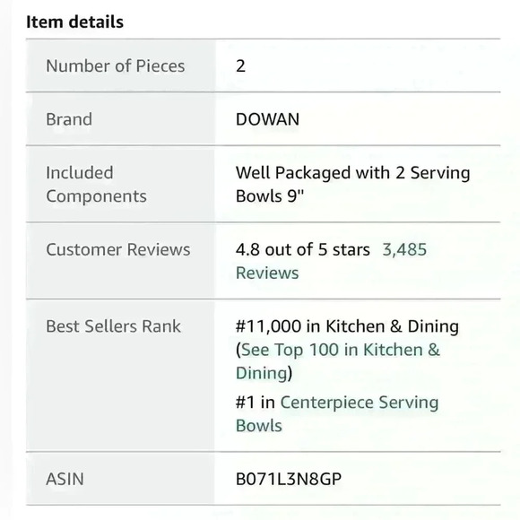 NIB/NWT: DOWAN Holiday Centerpiece Serving Bowls, 9.5” White Ceramic, 2 pack. - Picture 10 of 13